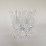 Set of 5 Cristal d'Arques champagne flutes