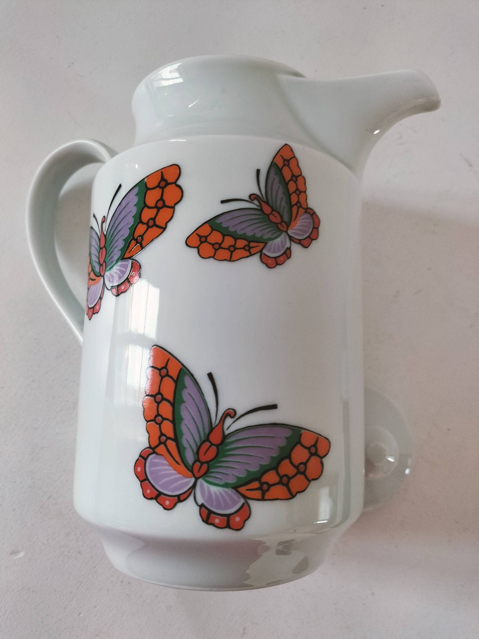 Vintage Wunsiedel Bavaria Porcelain coffee pot – butterfly motifs