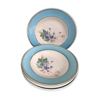 Hollow blue porcelain plates