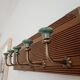 Wall-mounted coat rack 50 cm – 5 ceramic hooks in vintage style green