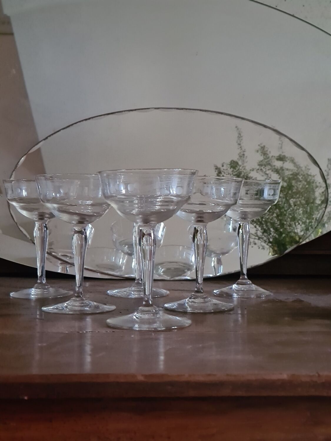 Crystal champagne glasses 30s