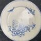 Assiette plate de collection, terre de fer, malaca,motif d'oiseau,papilon et fleurs, made in france