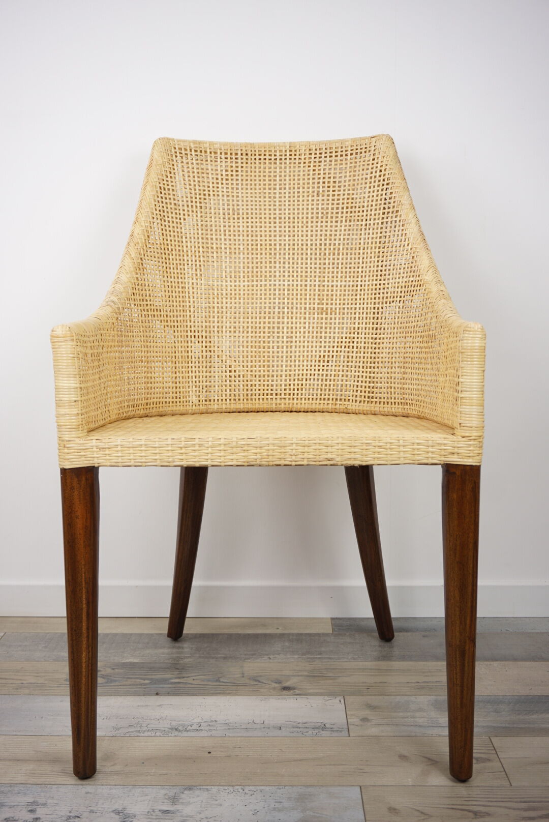 Lot de 6 chaises en rotin et bois