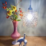 Vintage amber glass globe pendant light