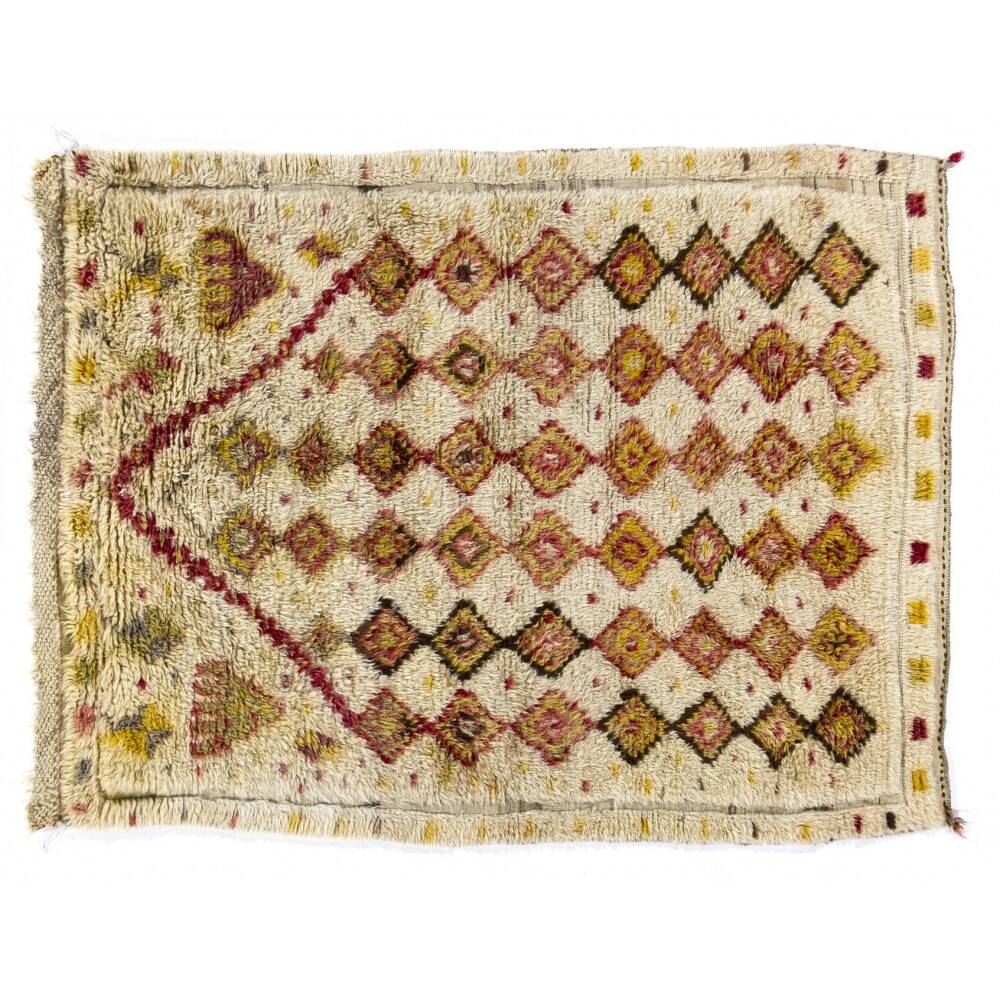 Antique Handmade Turkish Tulu Rug with Geometric Design, 100% Wool