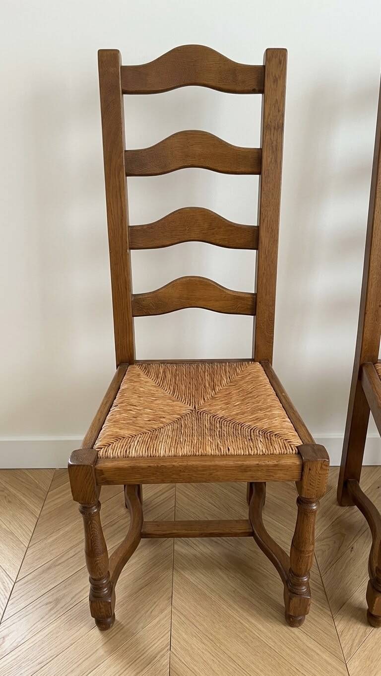 Set of 6 authentic natural oak chairs