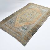 4x7 Turkish Muted Peach Retro Vintage Persian Rug, 133x213Cm