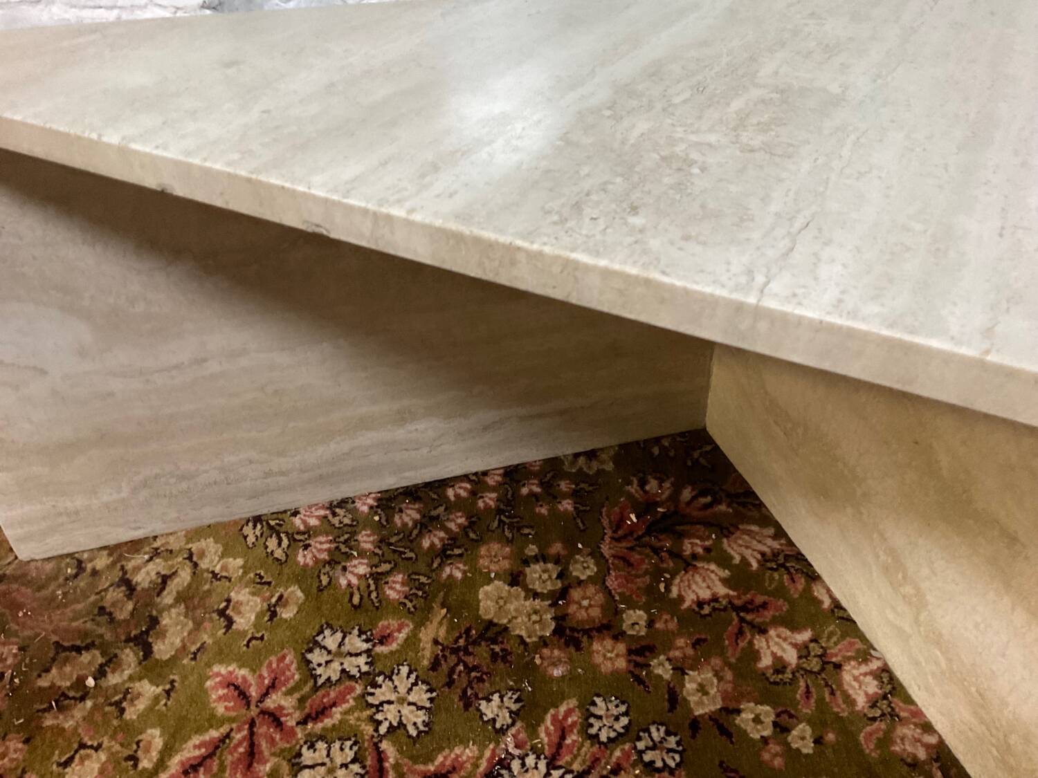 Travertine coffee table