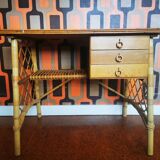 Louis Sognot rattan desk
