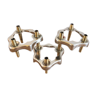 3 bougeoirs design années 70