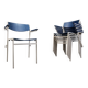 Minimalist metal and plywood stackable armchairs by Gijs Van Der Sluis
