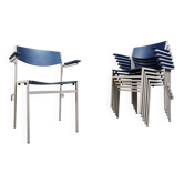 Chaises empilables minimalistes en métal et contreplaqué par Gijs Van Der Sluis
