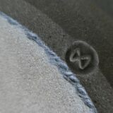 Dish hollow stoneware flower decoration, signed, 70 years