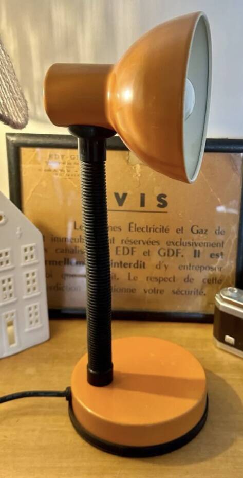 Vintage articulated desk lamp, orange