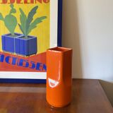 Studio Opi, space age orange ceramic vase, Gabbianelli Italy ca. 1960