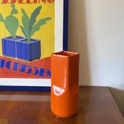 Studio Opi, vase en céramique orange de l'ère spatiale, Gabbianelli Italie ca. 1960