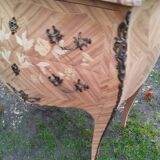 Commode ancienne en marqueterie style louis xv avec plateau marbre