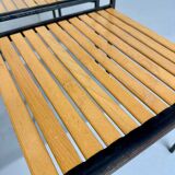 6 old metal and wood chairs, Italian design from the 80s, vintage