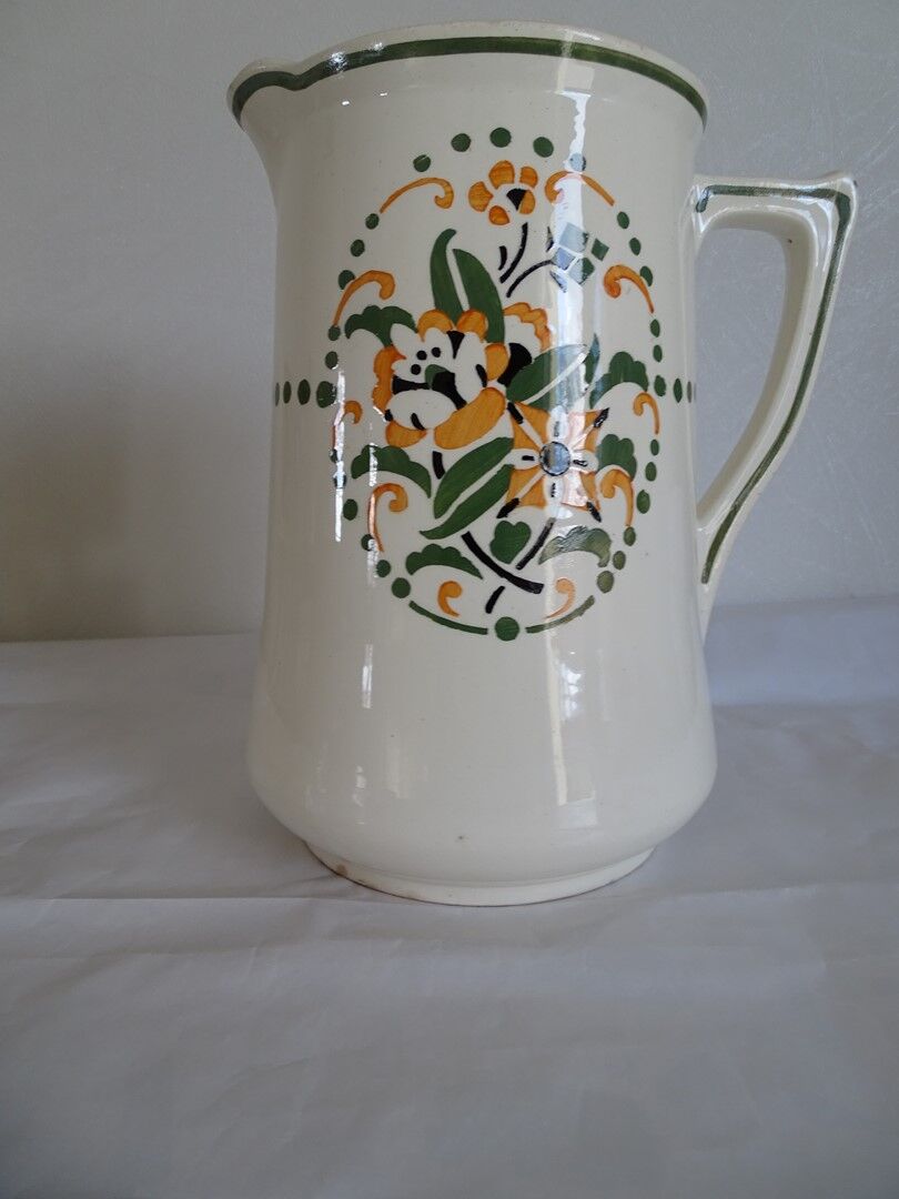 Old Longwy toilet broc. Toilet pitcher