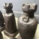 Large hand crafted wooden chess figure set, 1960s