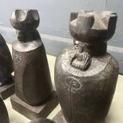 Large hand crafted wooden chess figure set, 1960s