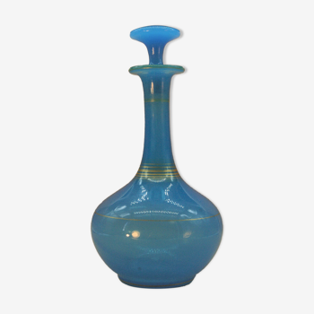 Carafe 19th Crystal of Opaline turquoise blue - Charles X