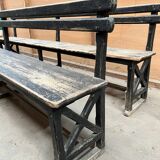 Old benches with backs