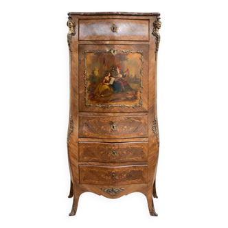 Louis XV style secretary with painting