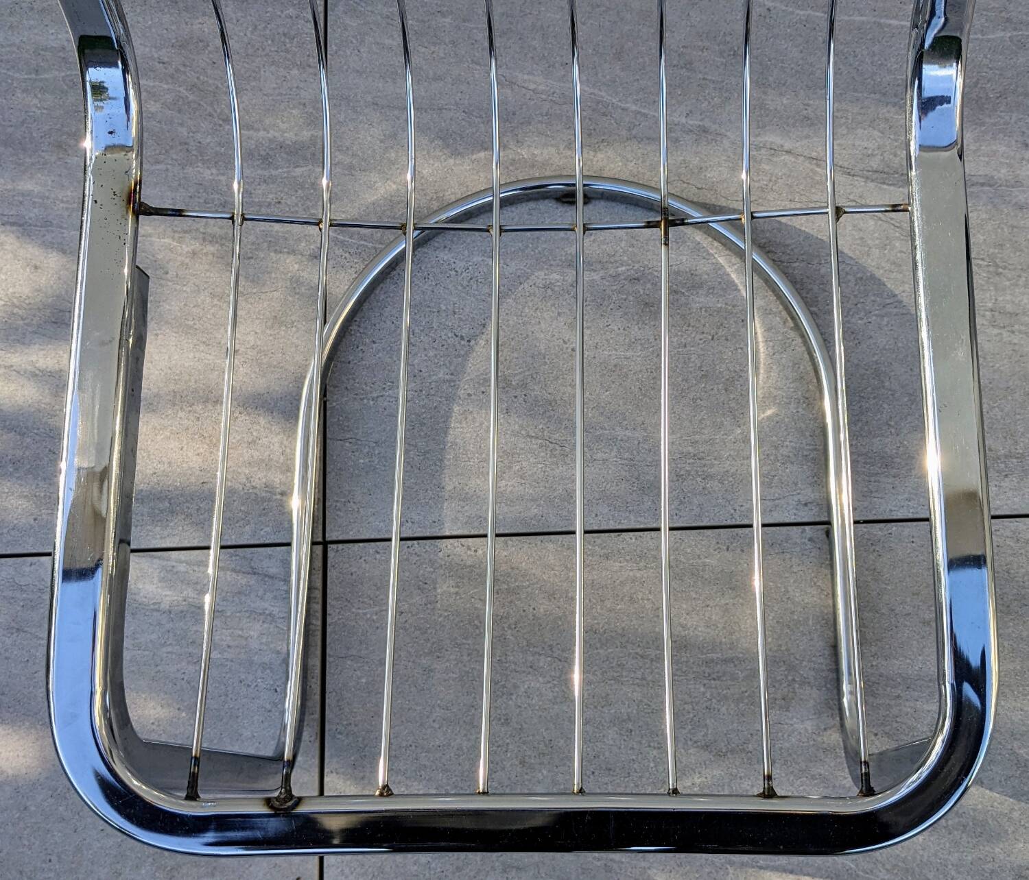 Set of 2 chrome metal chairs, Italian style from the 70s