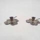 Two silver clover candleholders by Carl Frederik Christiansen, Denmark