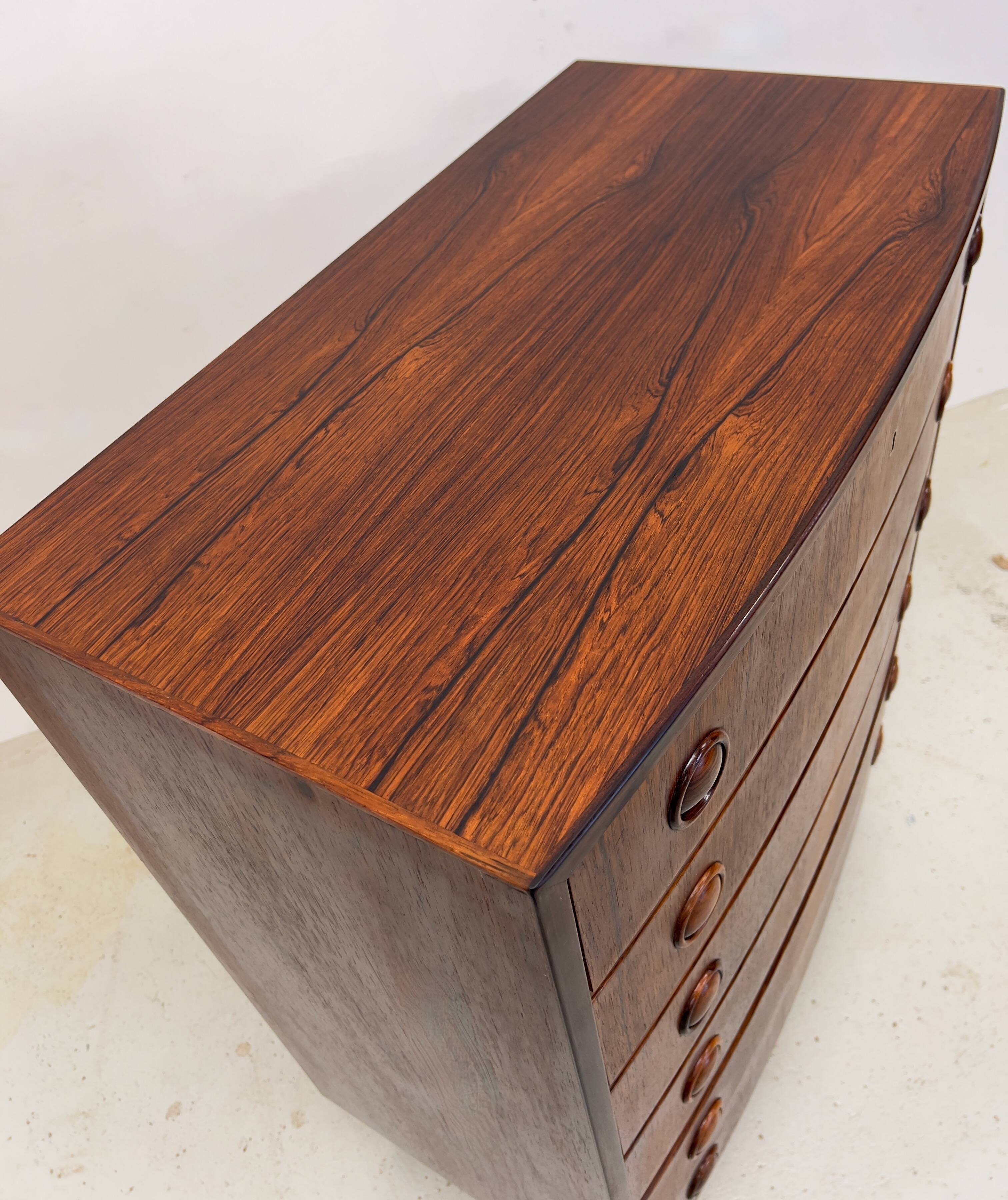 Rosewood Bowed Chest Of Drawers By Kai Kristiansen