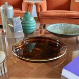 Hollywood regency brass and tortoiseshell lucite tray, Guzzini Italy 1970s