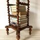 Side table, antique pedestal table in turned wood
