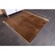 Vintage Turkish hand-knotted wool cotton brown kilim area rug 129x149