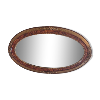 Oval mirror in gilded wood Mid-20th century