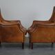 Set of two super rugged and very comfortable sheep leather armchairs
