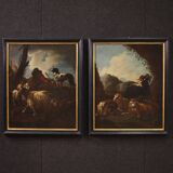 Refined bucolic landscape painting from the 17th century