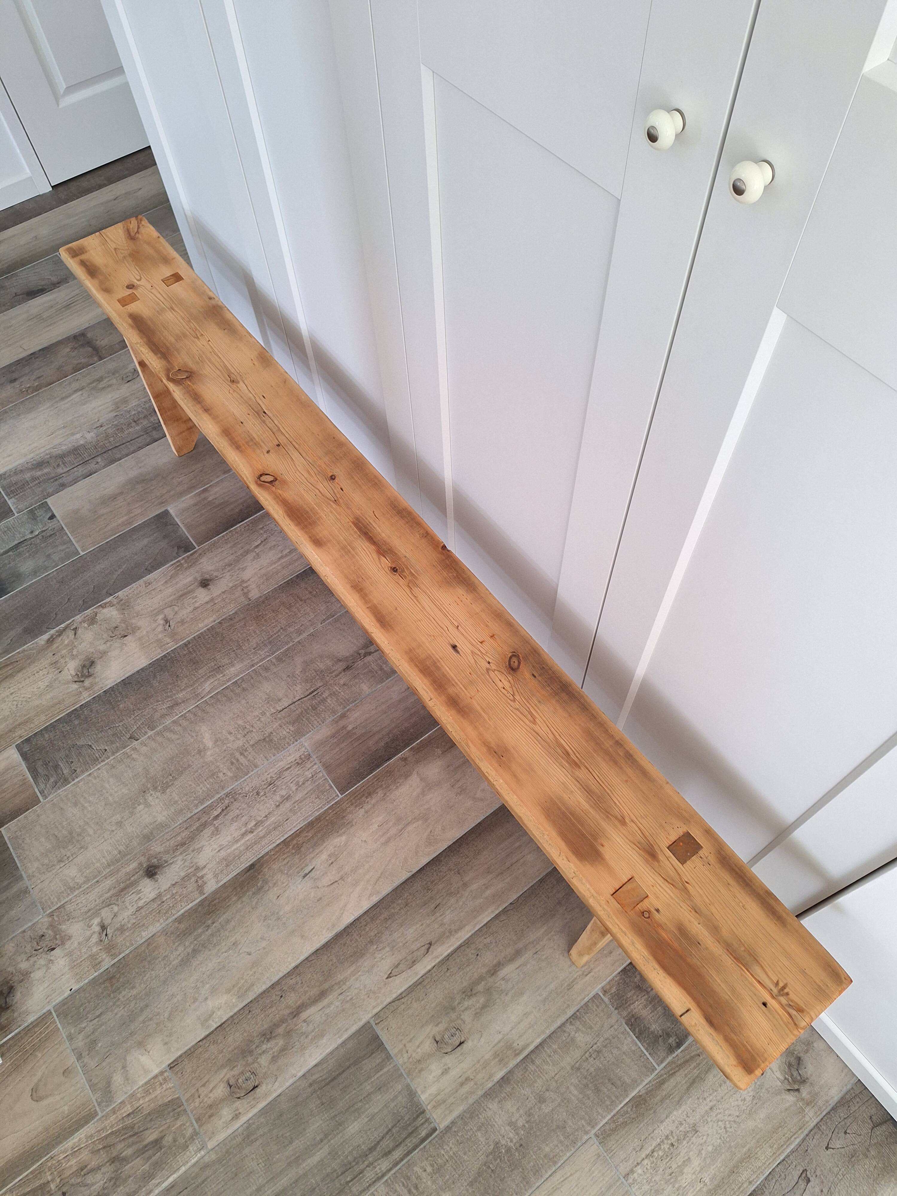 Large antique farmhouse bench in solid wood – 200 cm