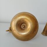 Set of 2 brass cellar rat candlesticks