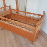 Vintage rattan cot