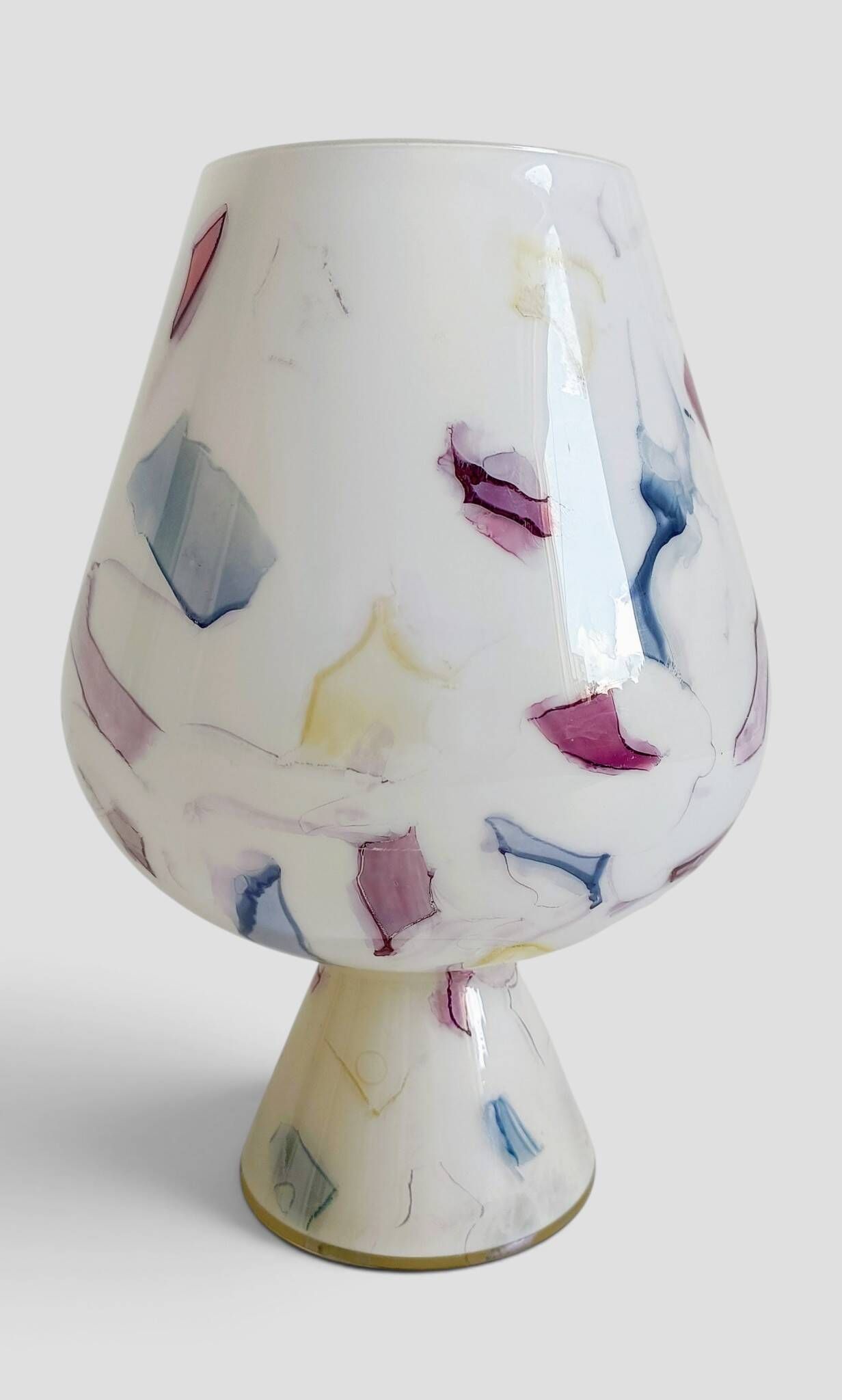 Postmodern Italian Murano Art Glass Chalice, Abstract Decoration, 1980s
