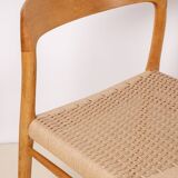 4x Niels Møller Dining Chairs Model 75 in Oak, 1960s Denmark