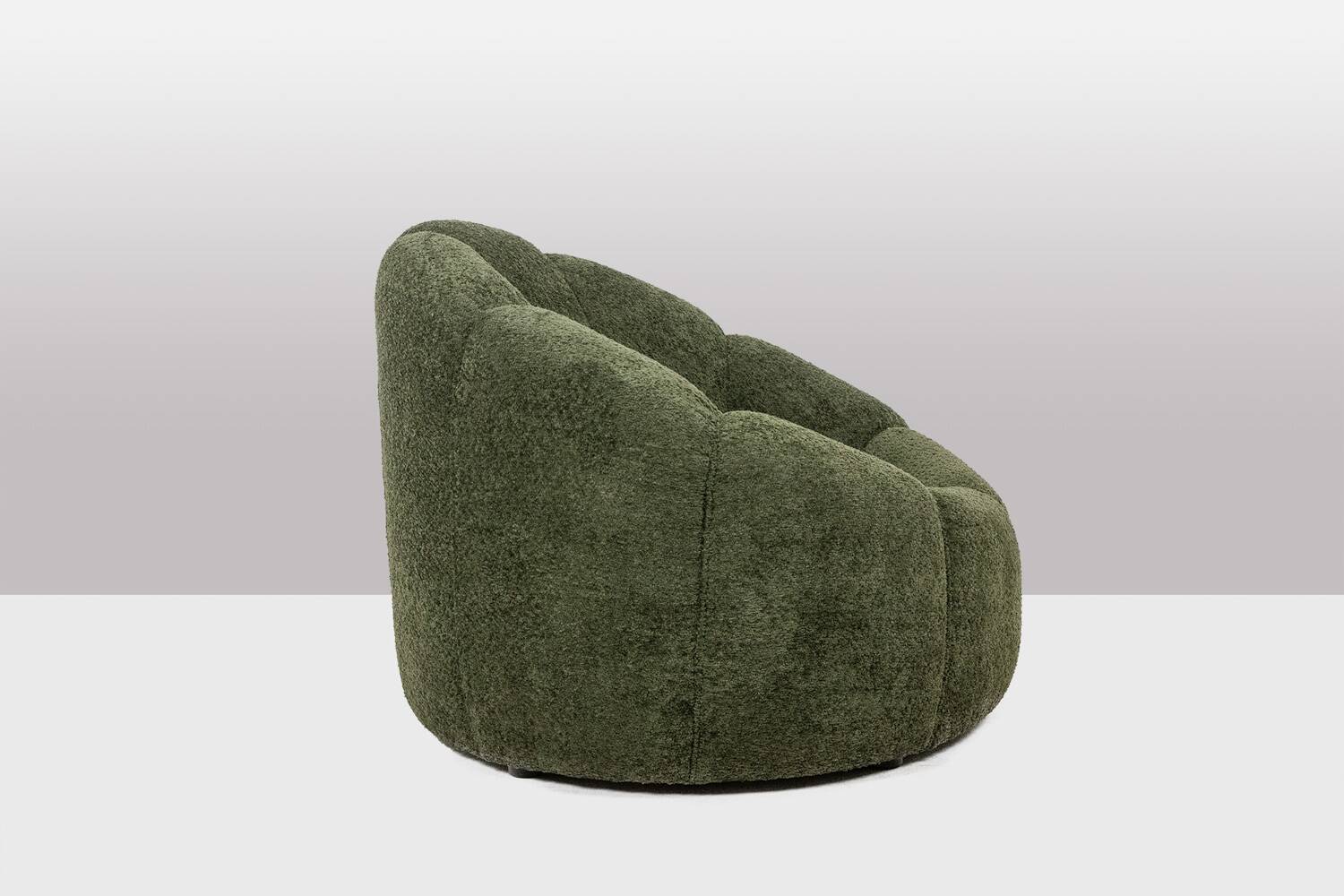 Pair of armchairs in bouclette fabric. Contemporary.