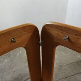 Square coffee table in light oak design 1970