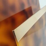 Porte-revues en méthacrylate et laiton Italie années 1970.