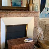 Malle en osier ancienne tressée vintage