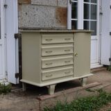 Asymmetrical Art Deco Chest of Drawers – Marble & Cream Green