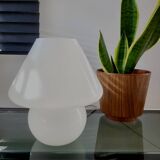 Vintage mushroom table lamp, Hustadt Leuchten, in opaline glass model L 1970.
