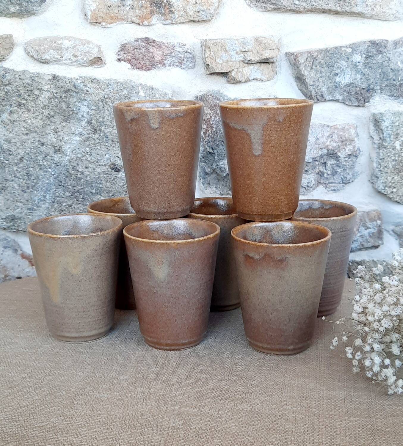 Stoneware glass tumbler