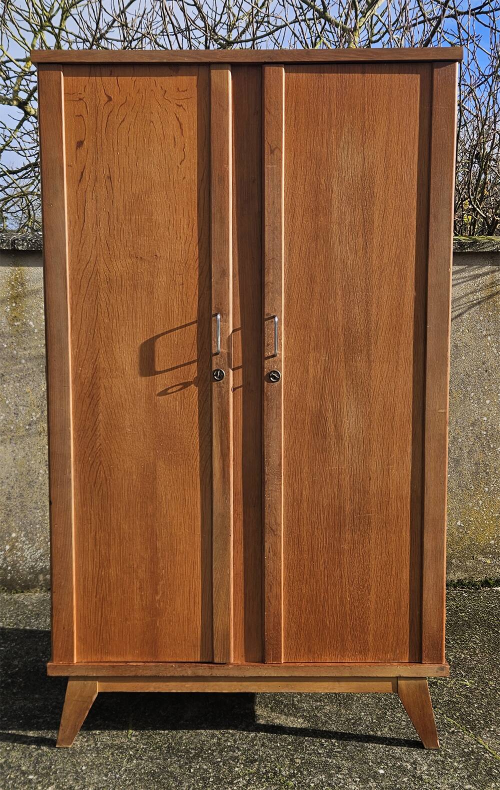 Wardrobe, shelves, oak, vintage, 1950s / 60s
